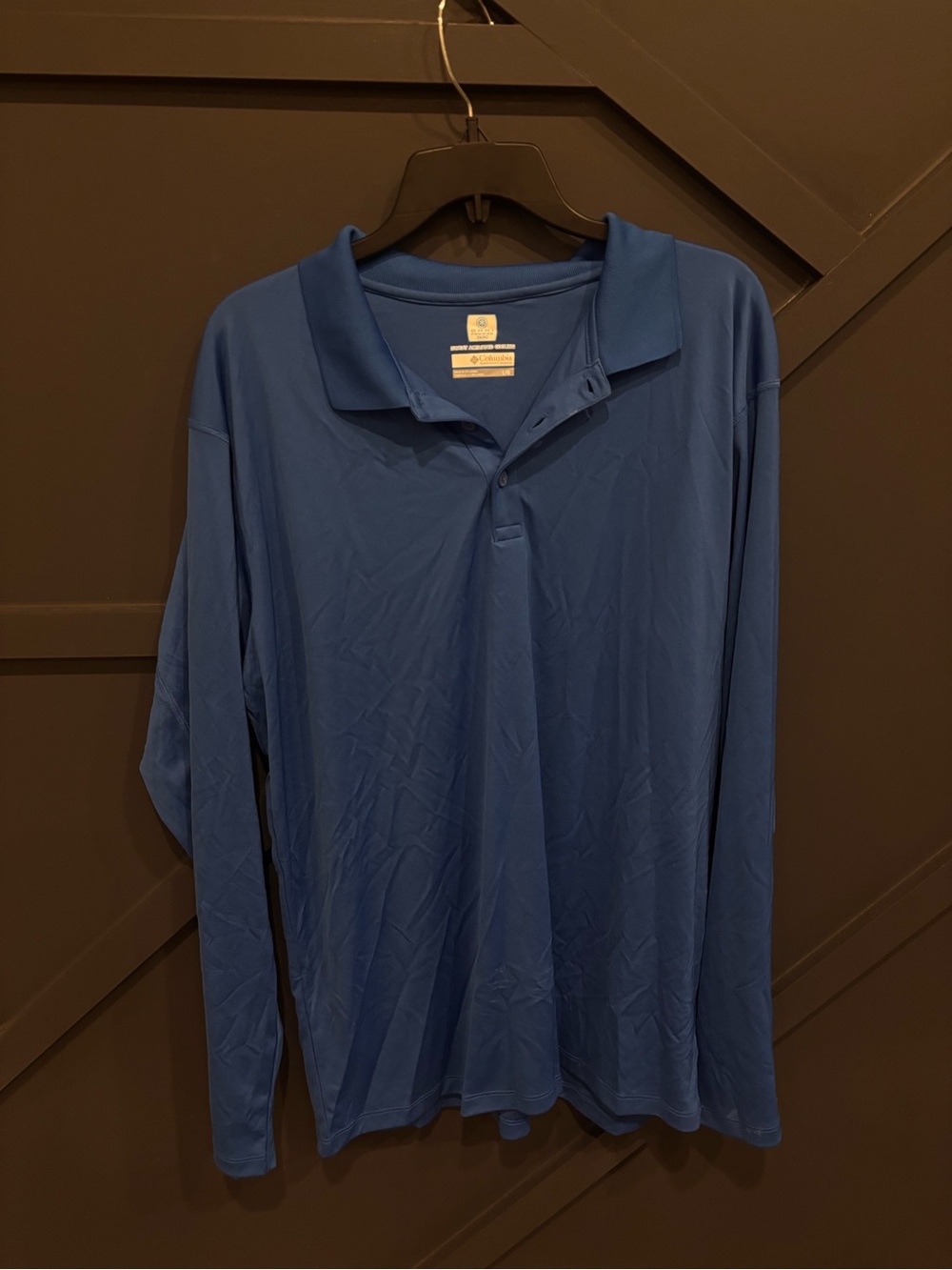 Columbia Men's Long-Sleeve Polo in Deep Blue